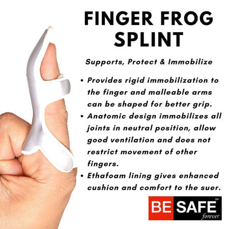 Besafe Forever Frog Finger Cot Splint Support For Fractured & Injured Finger | M