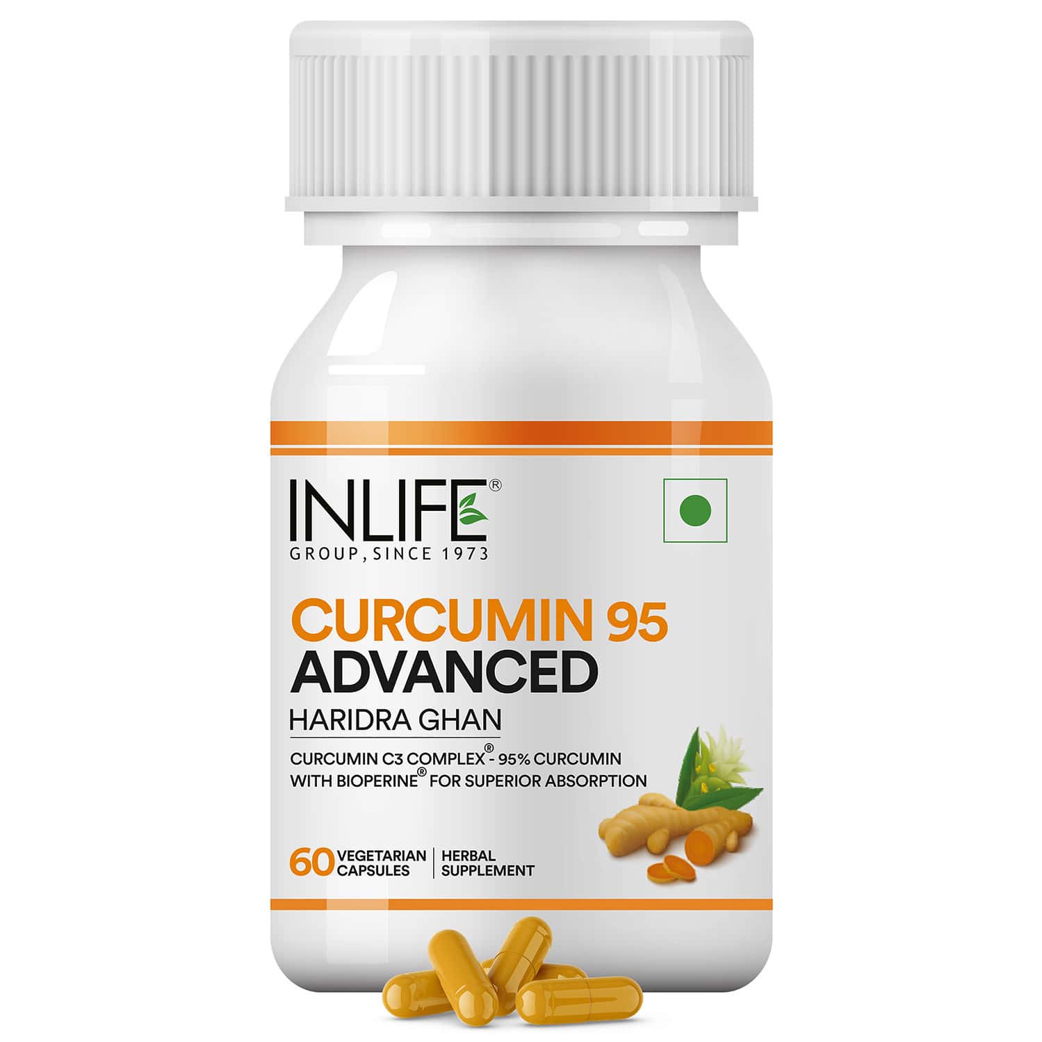 Inlife Curcumin C3 Complex 95% With Piperine - 60 Capsules