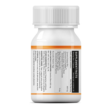 Inlife Turmeric Extract Curcumin C3 Complex (95% Curcuminoids) With Piperine- 60 Veg Caps