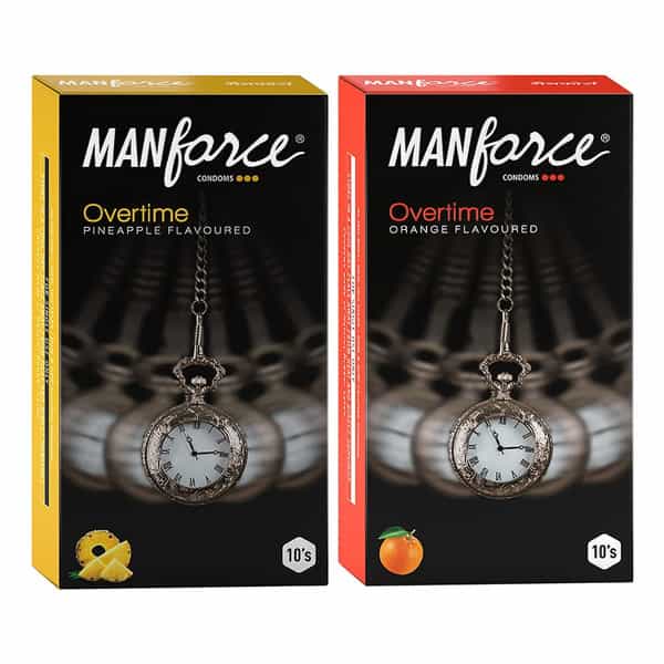 Manforce Overtime Orange & Pineapple 3In1 Condoms(Set Of 2 20 Pcs)
