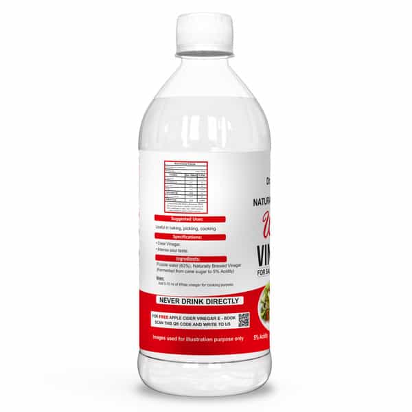 Dr. Patkar's 100% Natural Brewed White Vinegar For Salad Dressing | Cleaning Purpose 500Ml