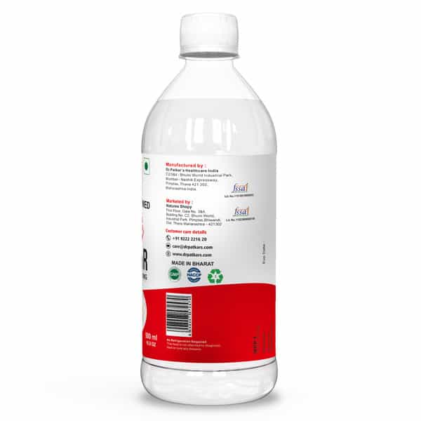 Dr. Patkar's 100% Natural Brewed White Vinegar For Salad Dressing | Cleaning Purpose 500Ml