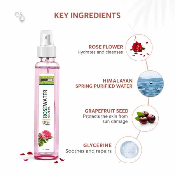 Indus Valley Organic Ayurveda Facial Toner Fresh Rose Water For Skin 250 Ml