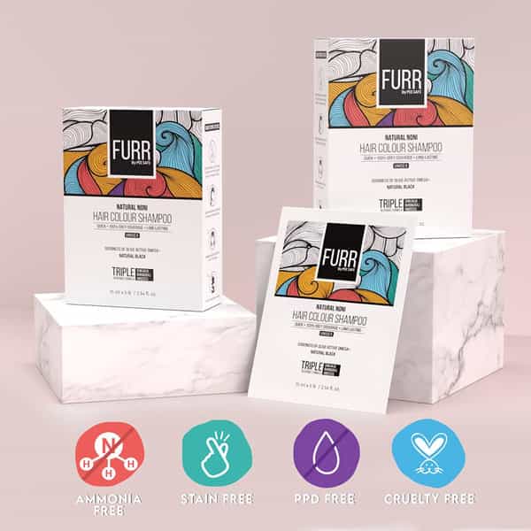 Peesafe Furr By Pee Safe Natural Noni Hair Colour Shampoo | Pack Of 5 Sachets
