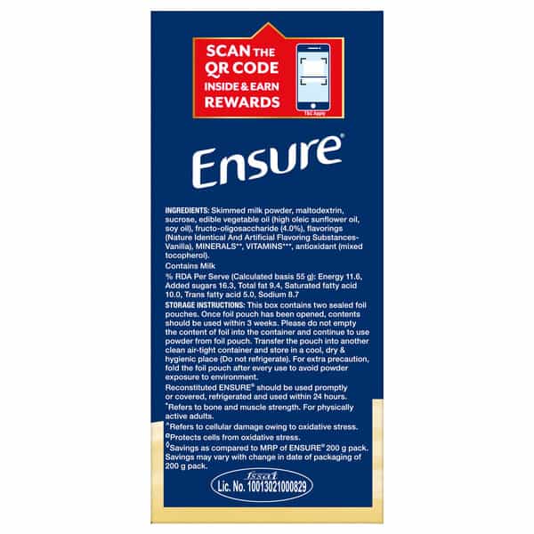 Ensure Balanced Nutrition Drink Powder For Adults Vanilla Flavored Box Of 950 Gm