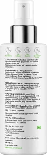Ktein Natural Hair Heat Protection Spray 100 Ml