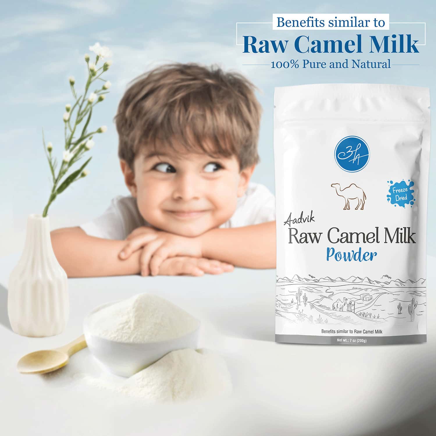 Buy AADVIK RAW CAMEL MILK POWDER MADE FROM UNPASTEURIZED CAMEL MILK