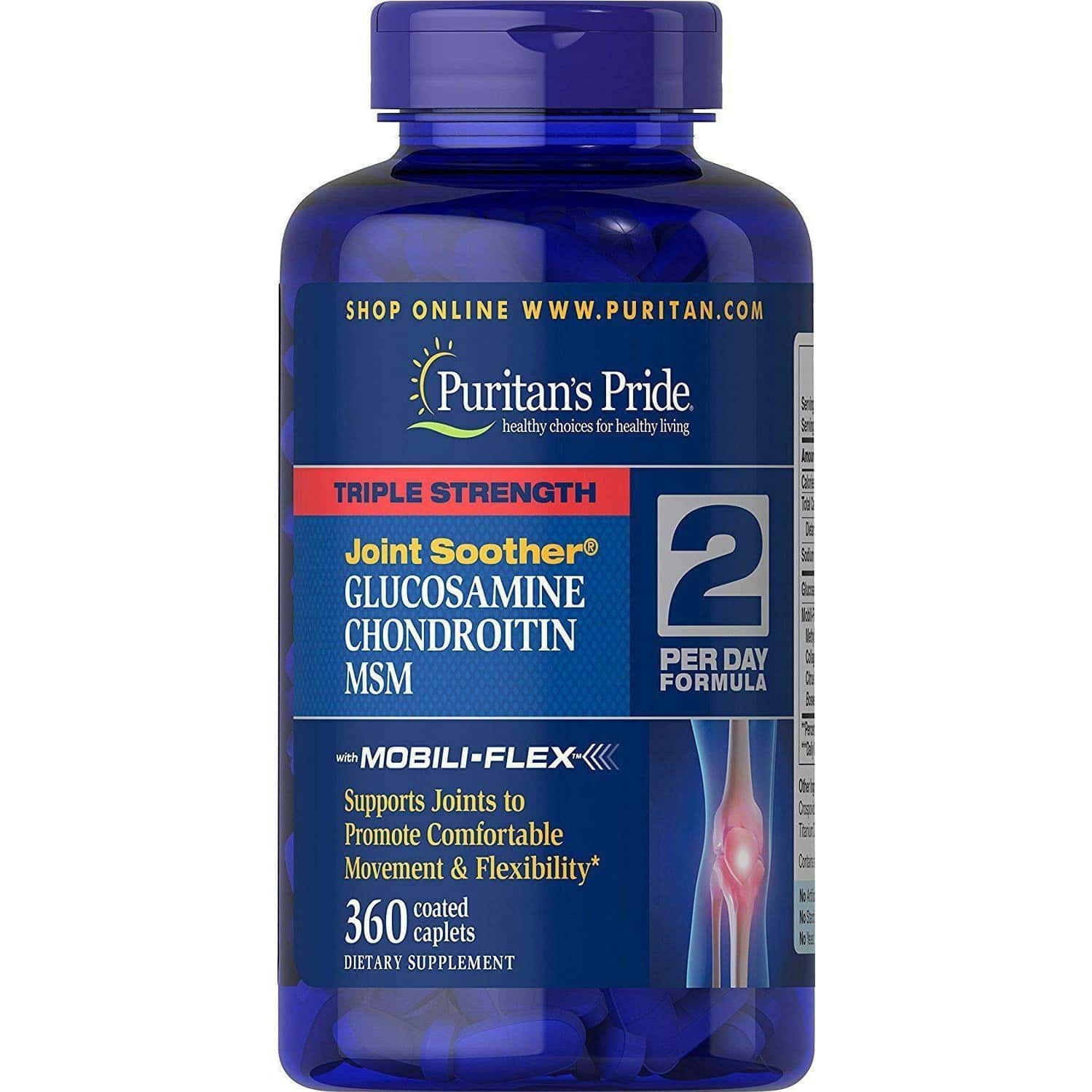 Puritan's Pride Glucosamine Chondroitin Msm Tablets | 360 Count
