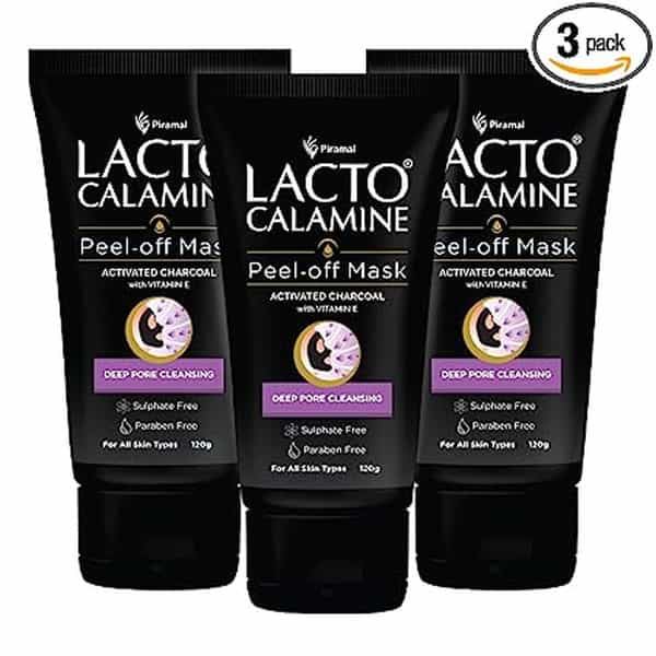Lacto Calamine Face Peel Off Mask With Activated Charcoal & Vitamin E | 120 G | Pack Of 3