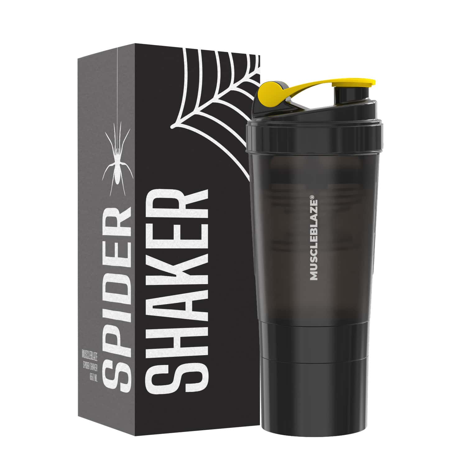 Muscleblaze Spider Gym Shaker (black | 500ml) | 100% Leakproof | Bpa-free | Ideal For Whey Protein