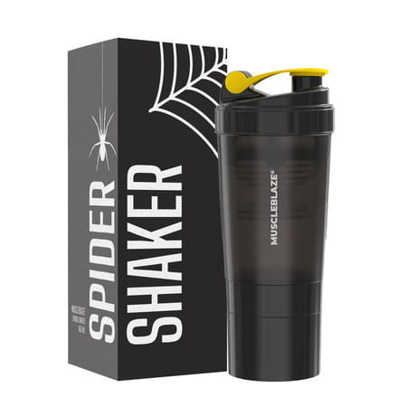 Muscleblaze Spider Gym Shaker (Black | 500ml) | 100% Leakproof | Bpa-Free | Ideal For Whey Protein