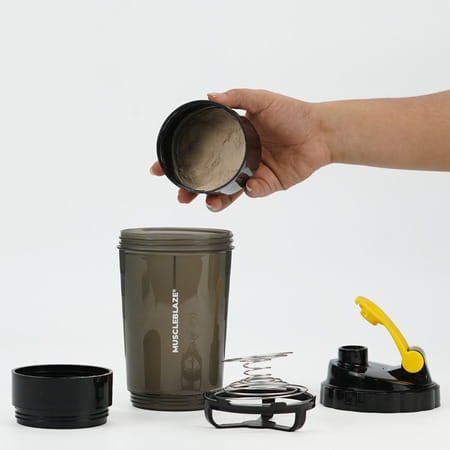 Muscleblaze Spider Gym Shaker (Black | 500ml) | 100% Leakproof | Bpa-Free | Ideal For Whey Protein