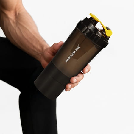 Muscleblaze Spider Gym Shaker (Black | 500ml) | 100% Leakproof | Bpa-Free | Ideal For Whey Protein