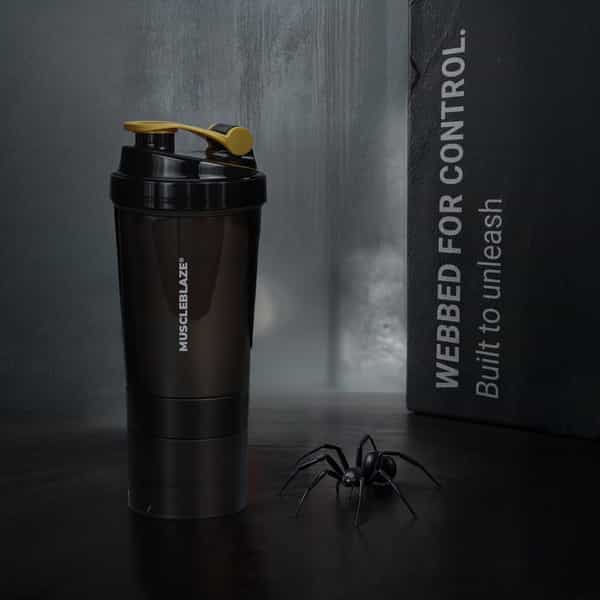 Muscleblaze Spider Gym Shaker (Black | 500Ml) | 100% Leakproof | Bpa-Free | Ideal For Whey Protein