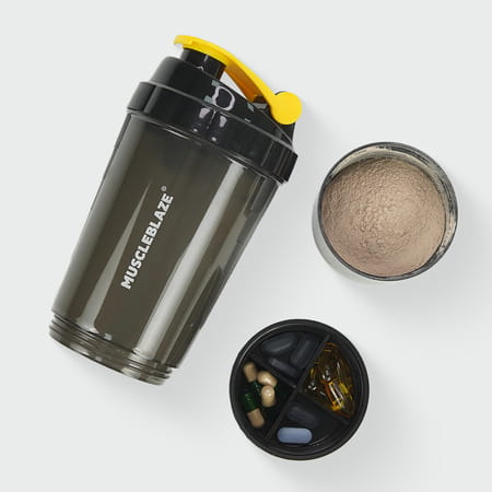 Muscleblaze Spider Gym Shaker (Black | 500ml) | 100% Leakproof | Bpa-Free | Ideal For Whey Protein