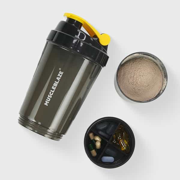 Muscleblaze Spider Gym Shaker (Black | 500Ml) | 100% Leakproof | Bpa-Free | Ideal For Whey Protein