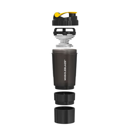 Muscleblaze Spider Gym Shaker (Black | 500ml) | 100% Leakproof | Bpa-Free | Ideal For Whey Protein