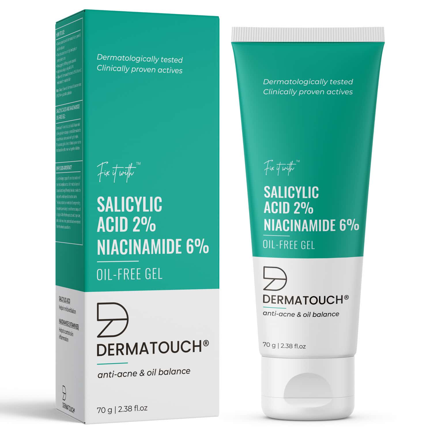 Dermatouch Salicylic Acid 2% Niacinamide 6% Anti-acne Oil-free Gel - 70g