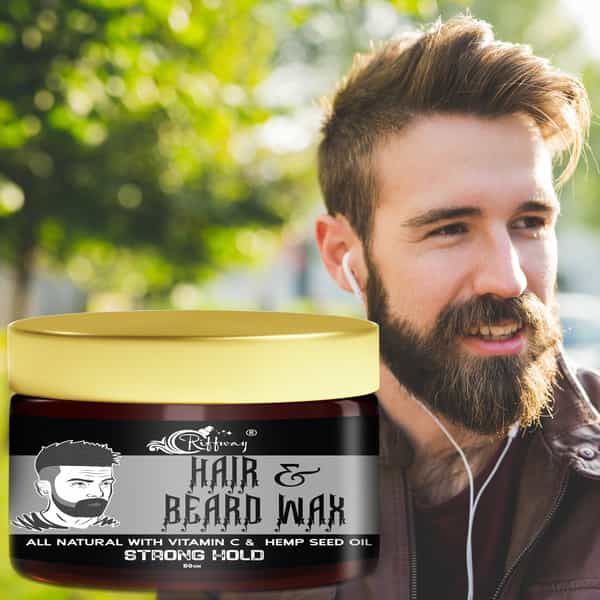 Hair & Beard Wax For Men | Strong Hold | Non Sticky | Prevents Hair Loss | Dandruff (50Gm)