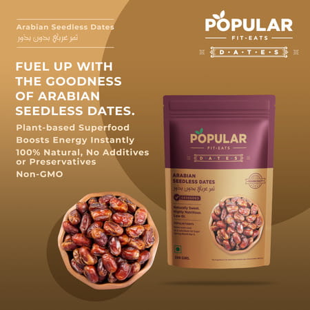 Popular Fit Eats Deseeded Arabian Dates | 500 Gm
