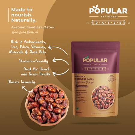 Popular Fit Eats Deseeded Arabian Dates | 500 Gm