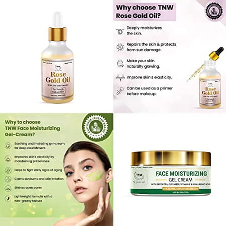 Tnw-The Natural Wash Skincare Combo With Rose Gold Oil & Face Moisturizing Gel Cream