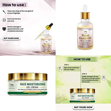 Tnw-The Natural Wash Skincare Combo With Rose Gold Oil & Face Moisturizing Gel Cream
