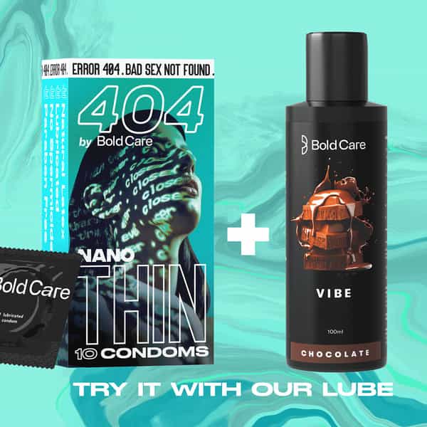 404 By Bold Care Super Nano Thin Condoms 50 Microns Disposable Pouches 30S