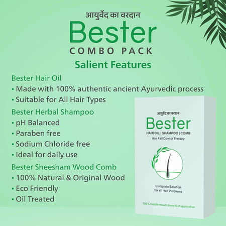 Bester Combo Pack (Set Of 3 Items) | Solution For All Hair Problems Kit (Pack Of 3)