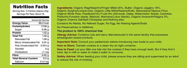 Early Foods Pack Of 6 - Ragi & Amaranth Jaggery Cookies