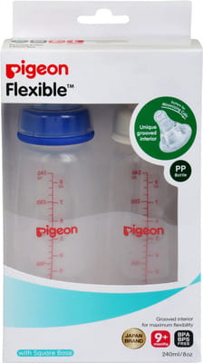 Buy PIGEON PERISTALTIC NURSING BOTTLE TWIN PACK KPP 240ML (BLUE