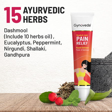 Gynoveda Muscle & Joint Pain Fast Relief Ointment. No Backpain Shoulder Knee Cramps Headache 50gm