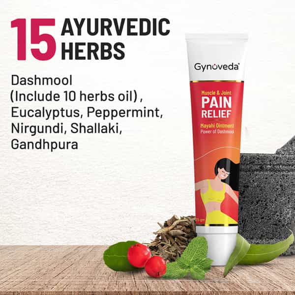 Gynoveda Muscle & Joint Pain Fast Relief Ointment. No Backpain Shoulder Knee Cramps Headache 50Gm