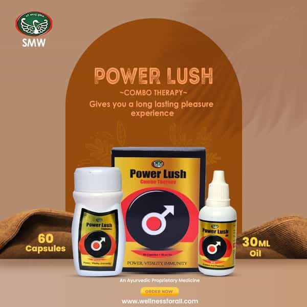 Smw's Shilajit Plus Power Lush Erectile Dysfunction & Premature Ejaculation 60Capsules+30Ml Oil