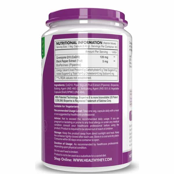 Healthyhey High Absorption Coq10 With Bioperine - 125 Mg - 60 Capsules