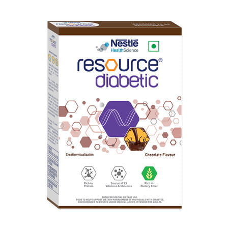 Nestle Resource Diabetic Chocolate Flavour Protein Powder Box Of 400gm Refil