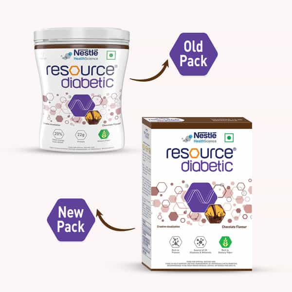 Nestle Resource Diabetic Chocolate Flavour Protein Powder Box Of 400Gm Refil