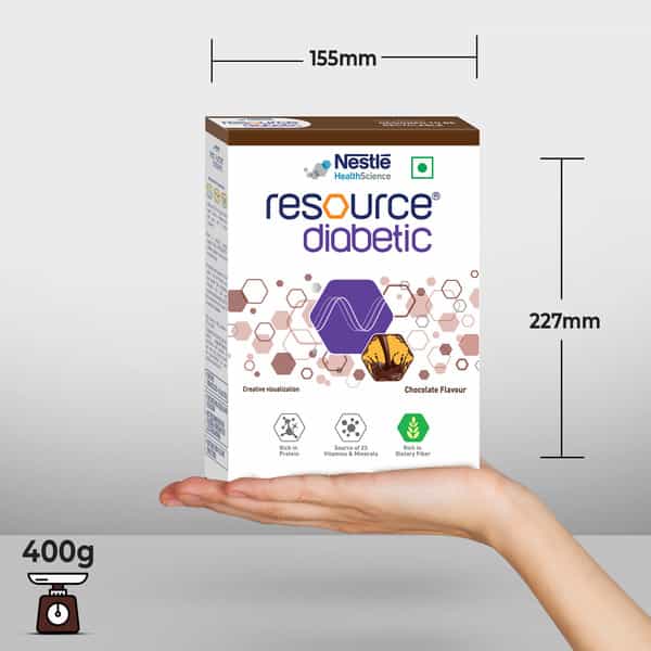 Nestle Resource Diabetic Chocolate Flavour Protein Powder Box Of 400Gm Refil