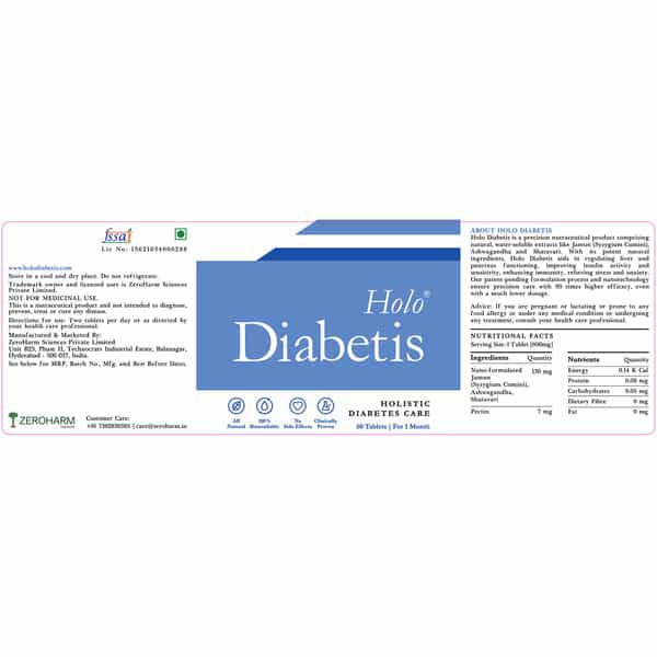 Holo | Holo Diabetis |For Diabetes Care Regulating Blood Sugar Level |60 Tablet