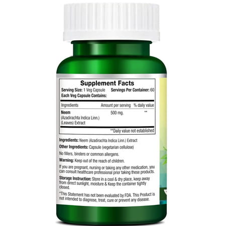 Morpheme Remedies Neem 500Mg Extract - 60 Veg Caps