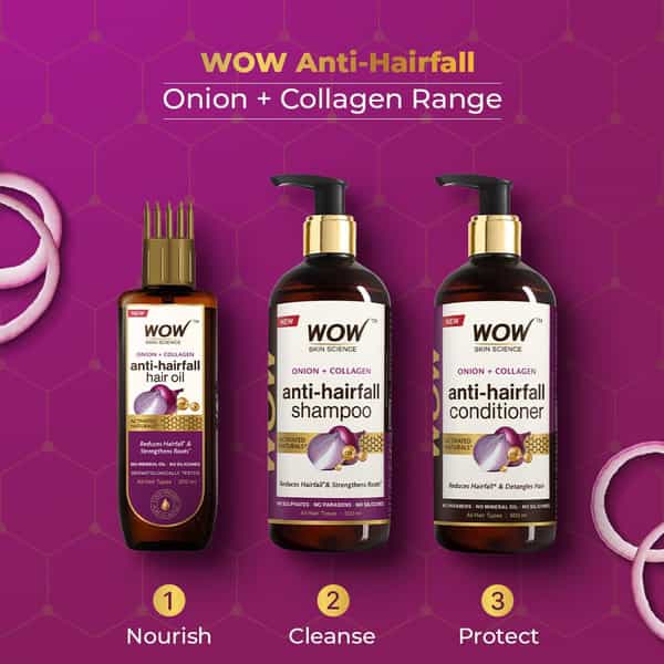 Wow Skin Science Red Onion Black Seed Oil Shampoo - 500Ml