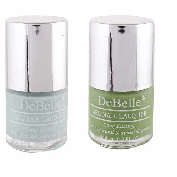 Debelle Gel Nail Polish Gift Set Of 2 Mint Amour | Mystique Green - 16 Ml (8 Ml Each)