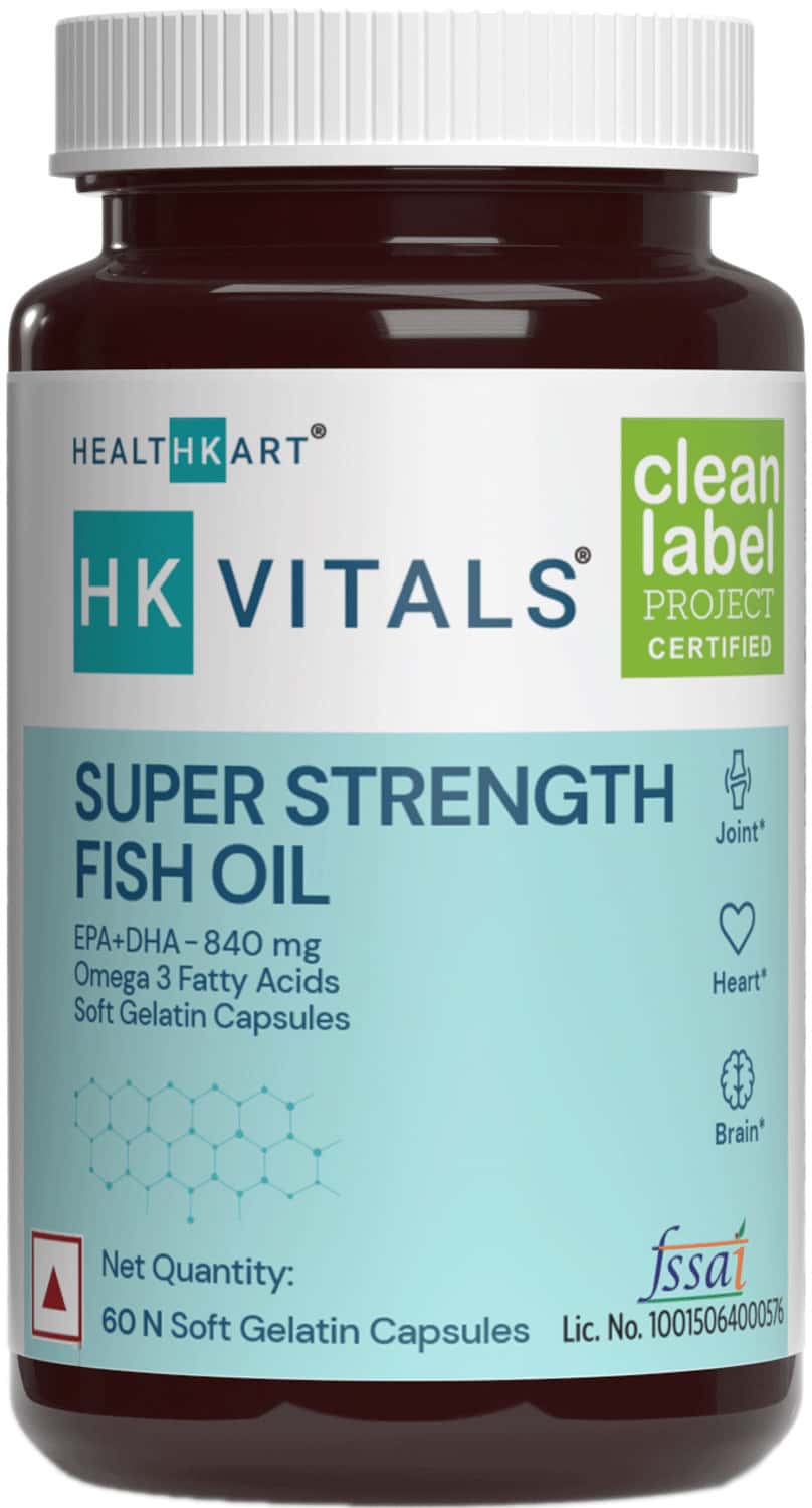 Healthkart Hk Vitals Super Strength Fish Oil Supplement 60 Softgel Capsules