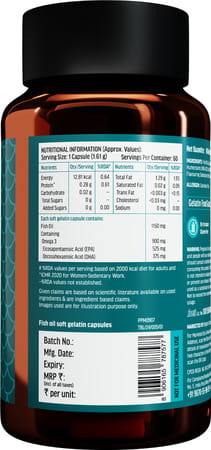 Healthkart Hk Vitals Super Strength Fish Oil Supplement 60 Softgel Capsules