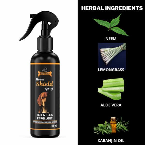 Dogz & Dudez Neem Shield Spray - Tick & Flea Repellent-200Ml