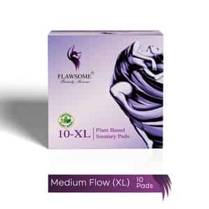 Flawsome Sensitive Sanitary Pads With Paper Disposal Pouches | No Chemicals | Size Xl - 10n
