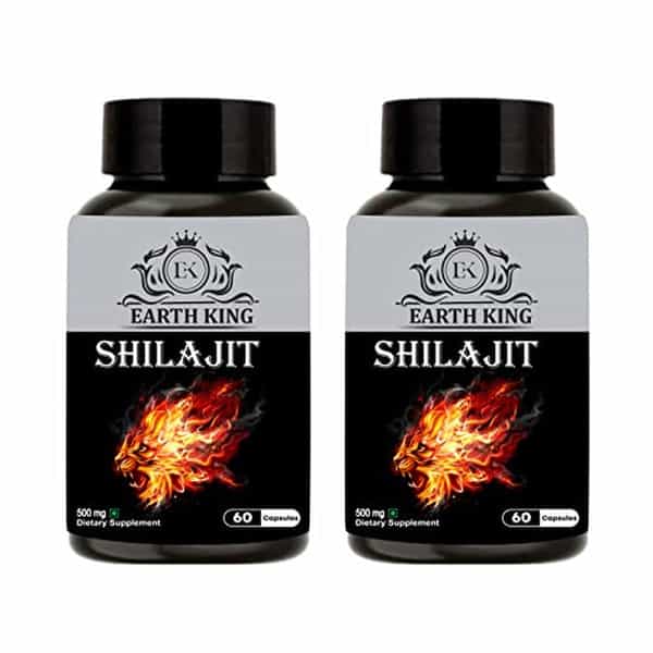Earth King Shilajit/Shilajeet Capsule For Strength & Stamina - 500Mg 60 Capsules (Pack Of 2)