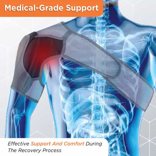 Vissco Shoulder Support For Stability To The Shoulder & Prevent Shoulder Dislocation - Large (Grey)