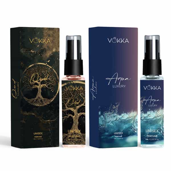 Vokka Pocket Perfume Oud & Aqua 2 X 8Ml | Eau De Parfum Long Lasting Perfume For Men & Women