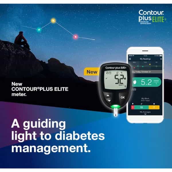 Contour Plus Elite | Blood Glucose Monitoring System | With Contour Plus 25 Test Strip Free